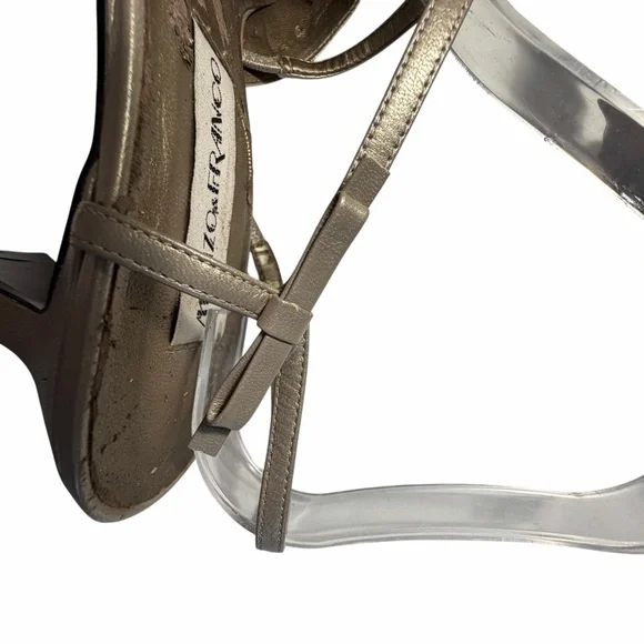 Monzo & Franco Gold Embossed Slingback Heels - Women's Sz 7.5 - Picture 9 of 15